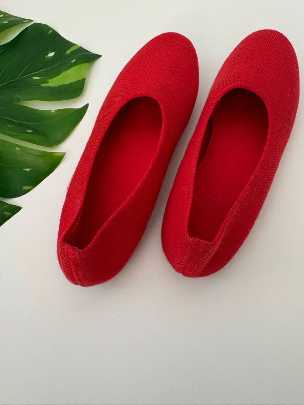 Everlane The Day Ballet Flats Red Knit Slip On Shoes Women’s Size 5.5 - Picture 5 of 6